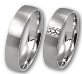 Linden Trauringe / Eheringe Brütten mit 3 Diamanten - 234/235